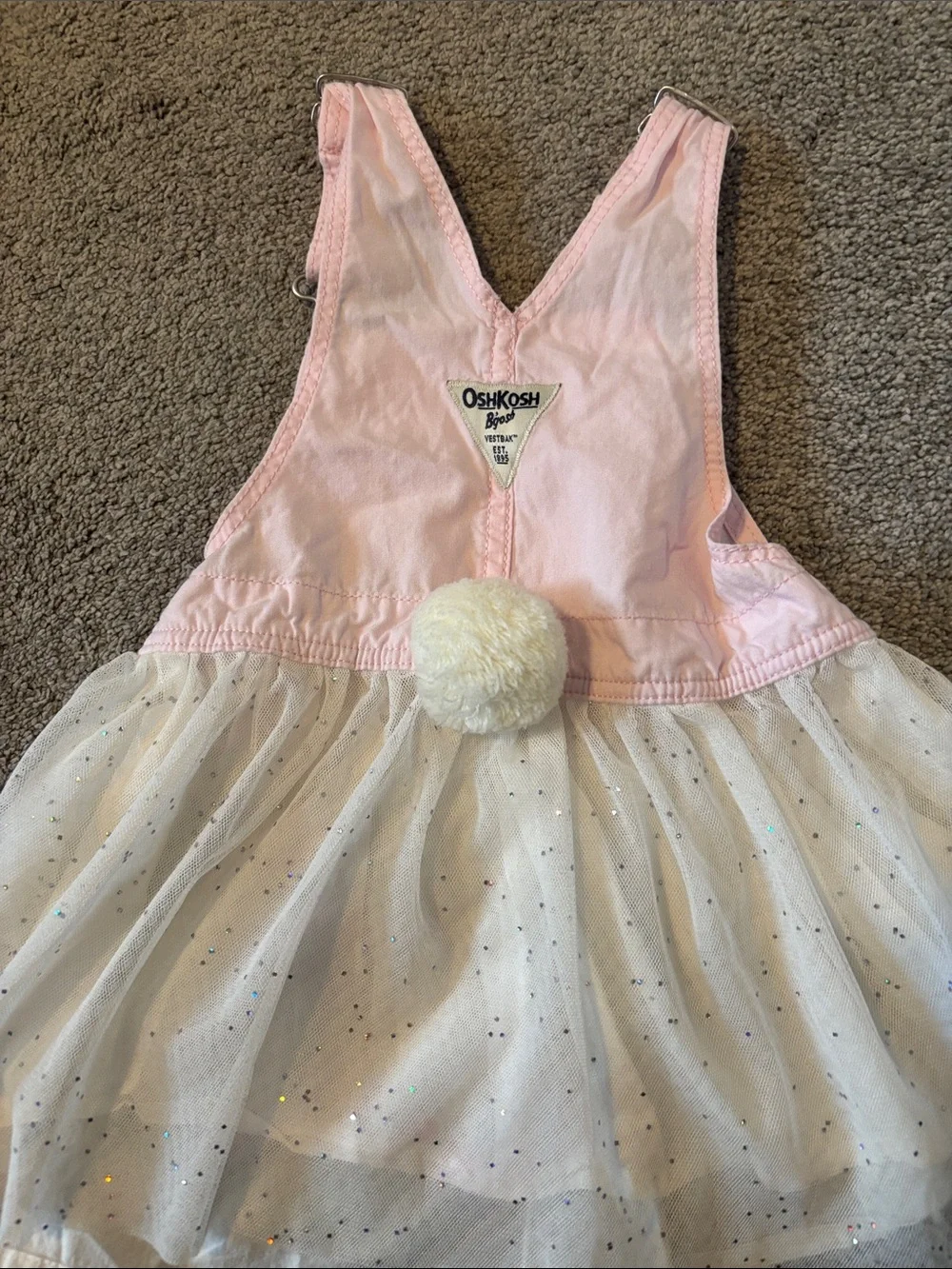OshKosh B'gosh Pink Bunny Tulle Suspender Skirt